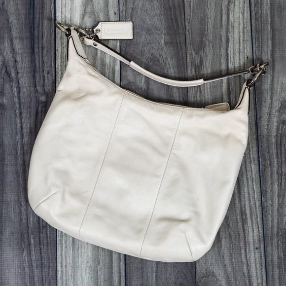 Coach Shoulder Bag Purse - Leather Cream/Beige - Picture 15 of 16